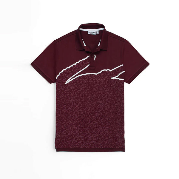 Lacoste Polo Shirts Maroon For Men Heavy GSM Varsity Polo T-Shirt
