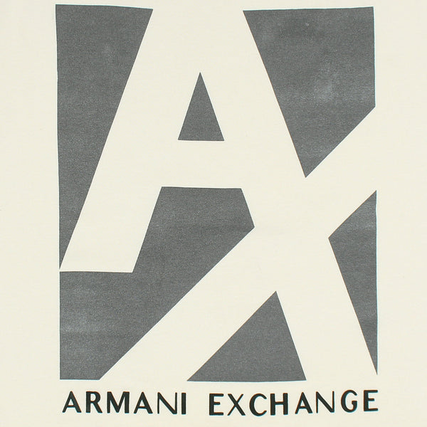 AX Men Off White Armani Exchange Printed Logo T Shirt AX775