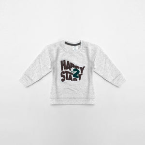 ZY - Kids 'Grey' Embroidered Terry Sweatshirt ZY616