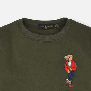 RL - Kids 'Olive' Embroidery Bear Logo Fleece Sweatshirt RL332