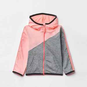 SF - Girls 'Pink & Grey' Exclusive Technical Sports Zip-up Hoodie SF225