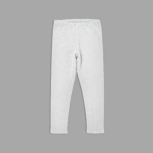 CA - Girls 'White' Plain Fleece Legging CA406