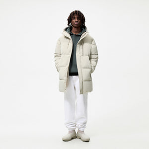 ZR - Men 'White' Hooded Puffer Long Jacket ZR2258