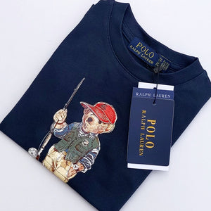 PL - Kids 'Navy' Polo Bear Printed T-Shirt PL787
