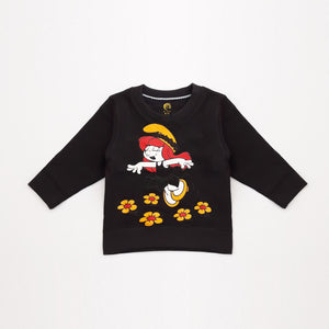 AG - Girls 'Black' Printed Terry Sweatshirt AG444