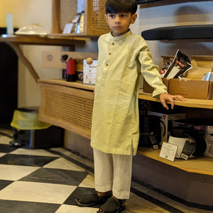 Kids 'Mint Green' Plain Cotton Kurta K10