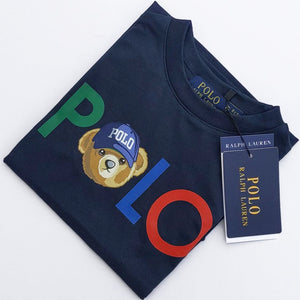 PL - Kids 'Navy' Polo Printed T-Shirt PL788