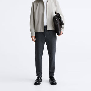 ZR - Men 'Charcoal Grey' Easy Care Jogger Waist Terry Trouser ZR667