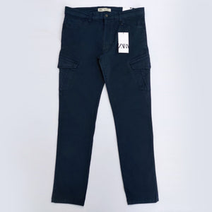 ZR - Men 'Navy' Stretchable Slim-Fit Cargo Cotton Trouser ZR791