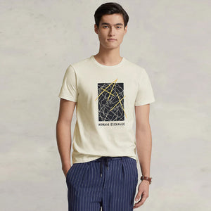 AX - Men 'Off White' World Design Printed T-Shirt AX877