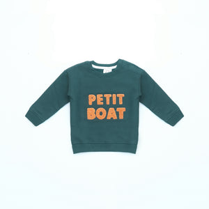 ZY - Kids 'Dark Green' Embroidered Terry Sweatshirt ZY617