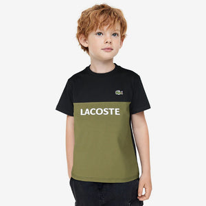 LC - Kids 'Black & Olive' Logo Printed T-Shirt LC860