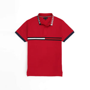 TM - Men 'Red' Tommy Jacquard Collar Polo TM883
