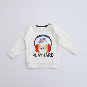 LB - Kids 'Off White' Printed Terry Sweatshirt LB609