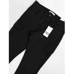 ZR - Men 'Black' Stretchable Slim-Fit Cargo Cotton Trouser ZR792