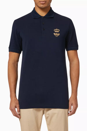 Dolce & Gabbana Embroidered Crown & Bee Crew Men's POLO