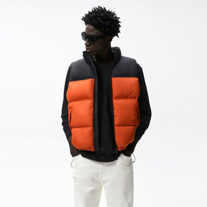 ZR - Men 'Black & Orange' Quilted Puffer Gilet ZR2255