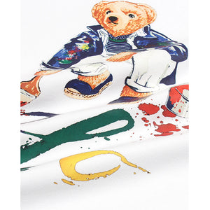 PL - Kids 'White' Bear Polo Printed T-Shirt PL852