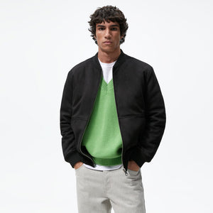 ZR - Men 'Black' Faux Suede Bomber Jacket ZR2250