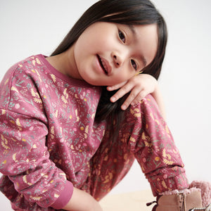 SI - Girls 'Purple' Ruffle Details Fleece Sweatshirt SI526