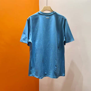 GU - Men 'Deep Sky Blue' Gucci Logo Printed Oversized T-Shirt GU805
