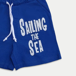 MI - Kids 'Blue' Printed Cotton Shorts MI913