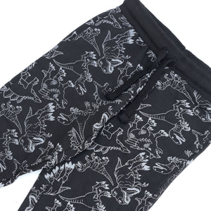 FA - Kids 'Black' Dino Printed Fleece Trouser FA528