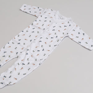 BC - Kids 'White' Organic Cotton Truck Printed Romper BC446