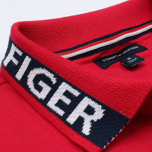 TM - Men 'Red' Tommy Jacquard Collar Polo TM883