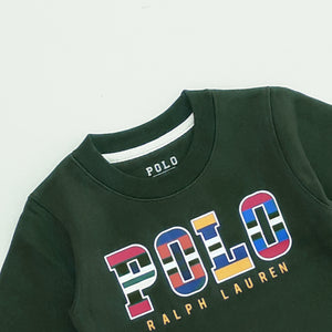 PL - Kids 'Dark Green' Printed Terry Sweatshirt PL367
