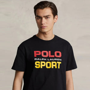 PL - Men 'Black' Polo RL Sports Printed T-Shirt PL699