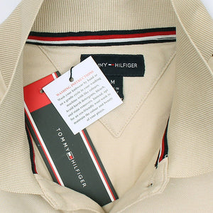 TM - Men 'Beige' Hilfiger Logo Stripe Polo TM882