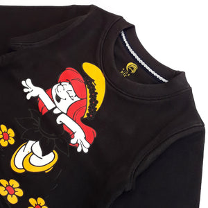 AG - Girls 'Black' Printed Terry Sweatshirt AG444