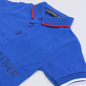 TM - Kids 'Blue' Embroidered Logo Short Sleeve Polo TM720