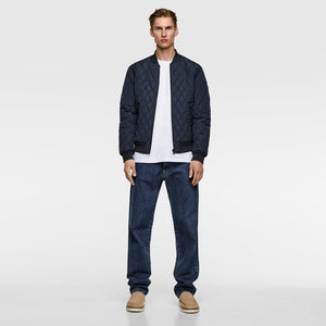 ZR - Men 'Navy' Diamond Shape Quilted Jacket ZR2260