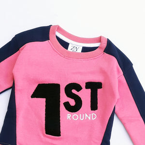 ZY - Kids 'Pink' Embroidered Terry Sweatshirt ZY612