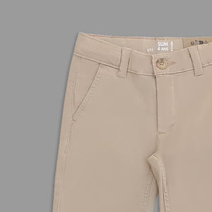 KB - Kids 'Beige' Stretchable Slim Cotton Pant KB910