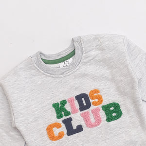 ZY - Kids 'Grey' Embroidered Terry Sweatshirt ZY614