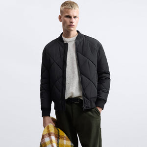 ZR - Men 'Black' Diamond Shape Padded Bomber Jacket ZR2267