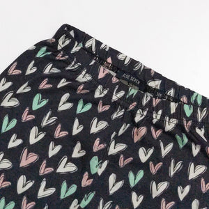 LM - Girls 'Charcoal' All Over Heart Printed Cotton Shorts