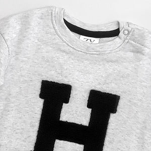 ZY - Kids 'Grey' Embroidered Terry Sweatshirt ZY613