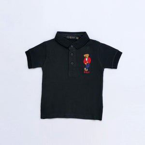 PL - Kids 'Black' Baker Bear Polo PL715