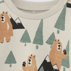 LFT - Kids 'Off White' Animal Printed Fleece Sweatshirt LFT618