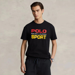 PL - Men 'Black' Polo RL Sports Printed T-Shirt PL699