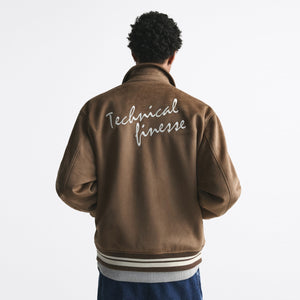 ZR - Men 'Camel' Bomber Suede Varsity Jacket With Patch ZR2257