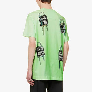 GI - Men 'Light Green' 4G Lock Graphic Printed Oversized T-Shirt GI818