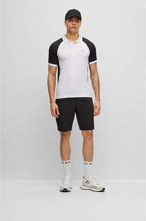 BOSS Men's Pauletech Polo White and Black