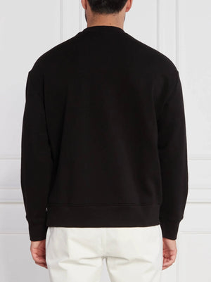 ARMANI ENLARGED BLACK EMBROIDERED LOGO SWEATSHIRT