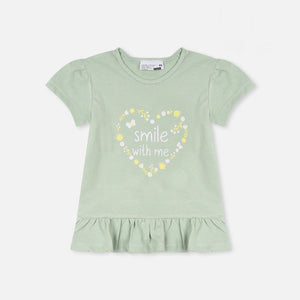 ER - Kids 'Light Green ' Smile With Me Cotton T-Shirt ER148