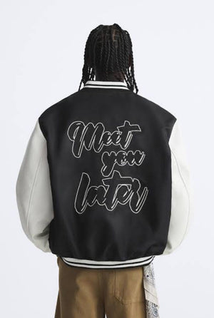 ZR-Men's 'Black' BOMBER JACKET WITH CONTRAST PATCHES